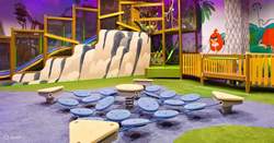 废弃游乐园的绿光与尘埃中的鸟群盘旋？