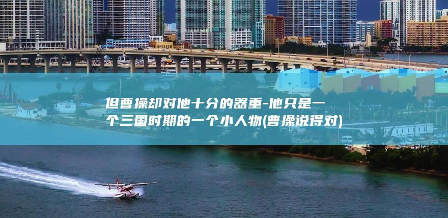 但曹操却对他十分的器重-他只是一个三国时期的一个小人物 (曹操说得对)(图1)