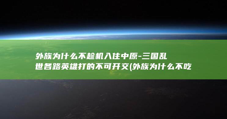 外族为什么不趁机入住中原-三国乱世各路英雄打的不可开交 (外族为什么不吃猪肉)(图1)